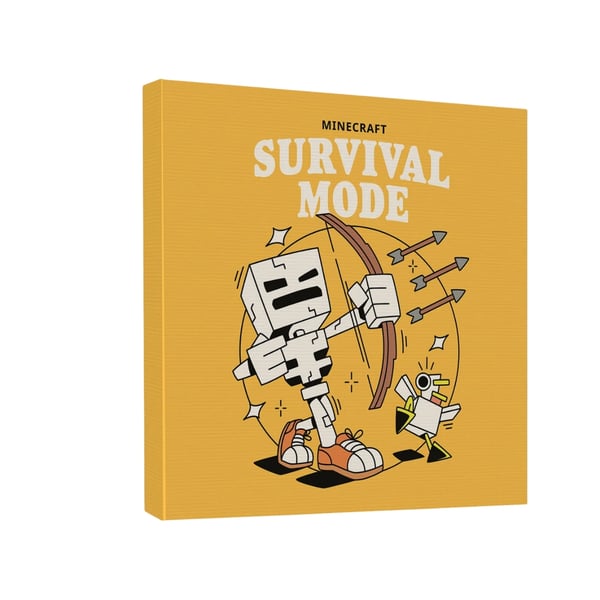 Minecraft Survival Mode Framed Canvas Print