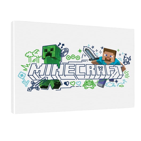 Minecraft Steve och Creeper Canvastavla
