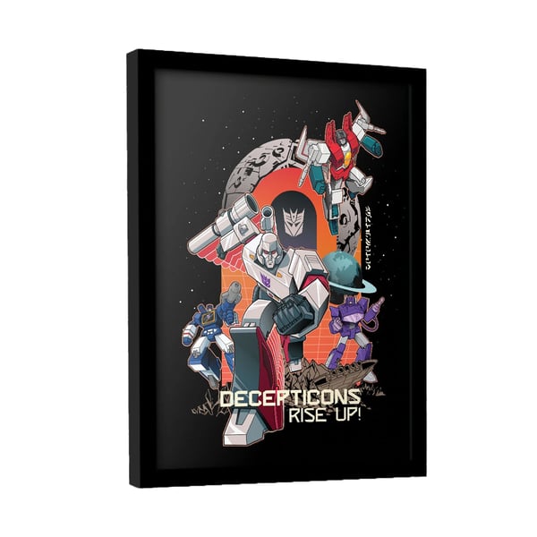 Transformers Decepticons Rise Up Kehystetty juliste