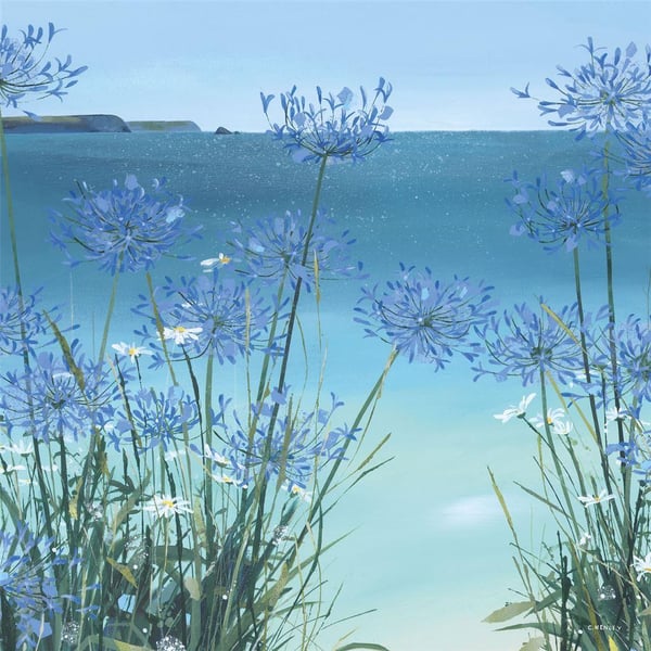 Claire Henley Summer View Of Gull Rock Canvas Print