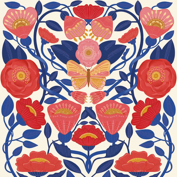 Nina Pace May Floral Wooden Block