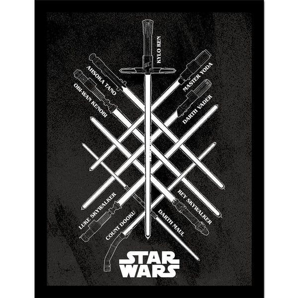 Star Wars Lightsaber Hilt Framed Poster