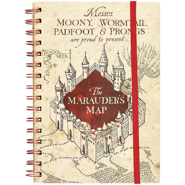 Harry Potter Marauders Map A5 trådbunden notesbog