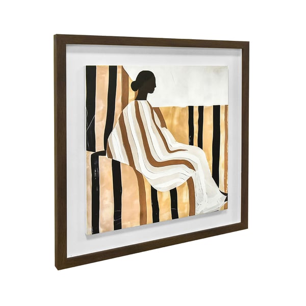 Mowzu Lady In Stripes Framed Plaque