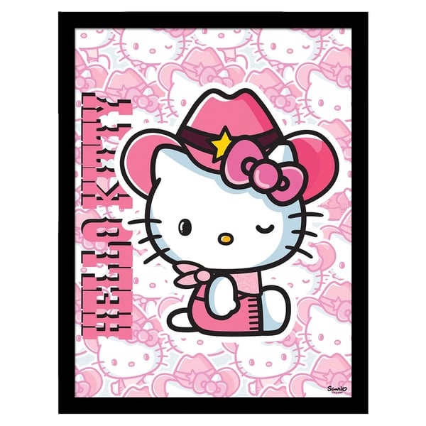 Hello Kitty Cowgirl Inramad Affisch