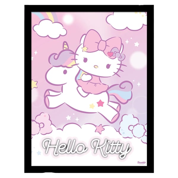 Hello Kitty Magical Unicorn Inramad Affisch