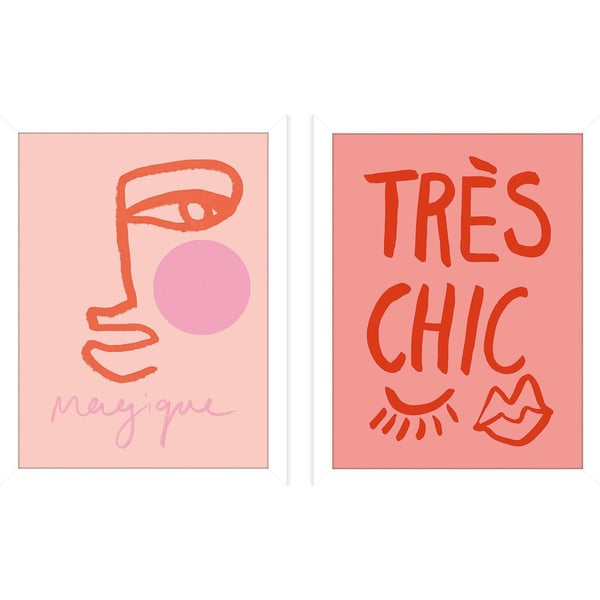Grace Digital Magiqueface / Très Chic Pink kehystetty printtisetti (2 kpl)