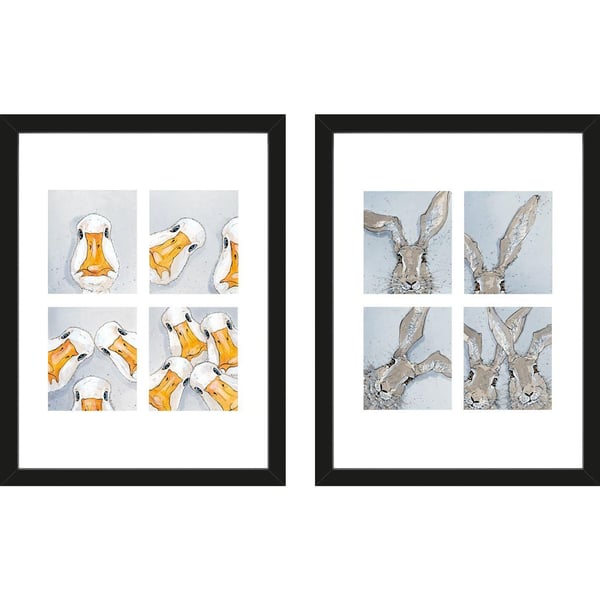 Bev Davies Photo Booth Geese Photo Booth Hares Framed Print Set  (Pack of 2)