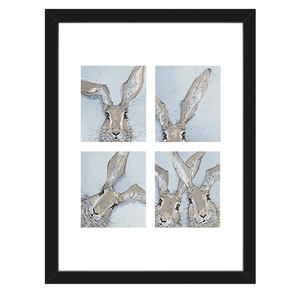 Bev Davies Photo Booth Geese Photo Booth Hares Framed Print Set  (Pack of 2)