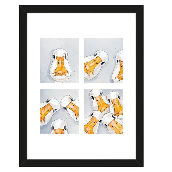Bev Davies Photo Booth Geese Photo Booth Hares Framed Print Set  (Pack of 2)