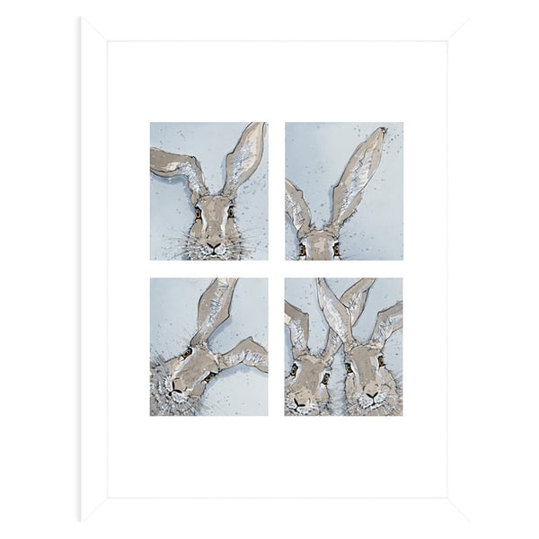 Bev Davies Photo Booth Geese Photo Booth Hares Framed Print Set  (Pack of 2)