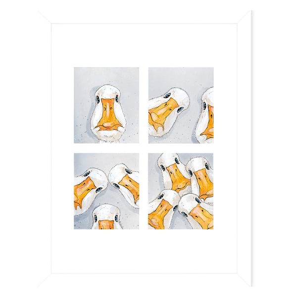 Bev Davies Photo Booth Geese Photo Booth Hares Framed Print Set  (Pack of 2)