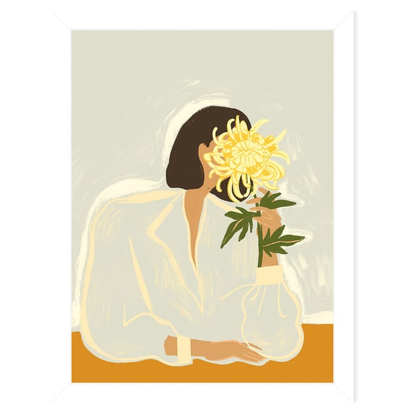 Arty Guava The Chrysanthemum Waiting Framed Print Set  (Pack of 2)