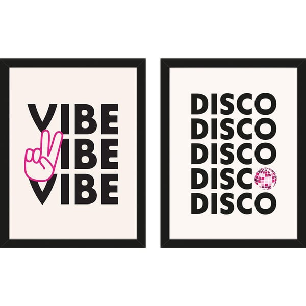 Frankie Kerr-Dineen Vibe / Disco Framed Print Set  (Pack of 2)