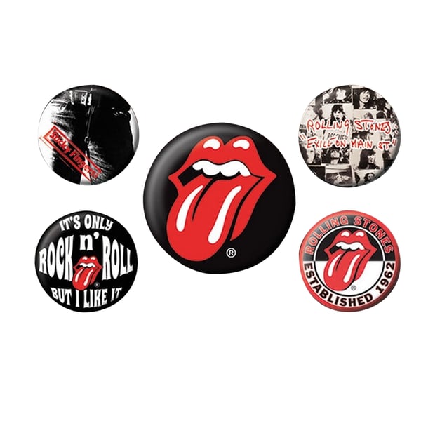 The Rolling Stones Klassisk badgesæt (pakke med 5 stk.) The Rolling Stones Klassisk badgesæt (pakke med 5 stk.)