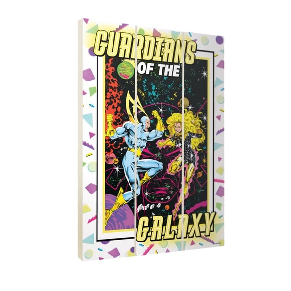 Marvel Guardians Of The Galaxy Galactic Groove - Adem Wood Print