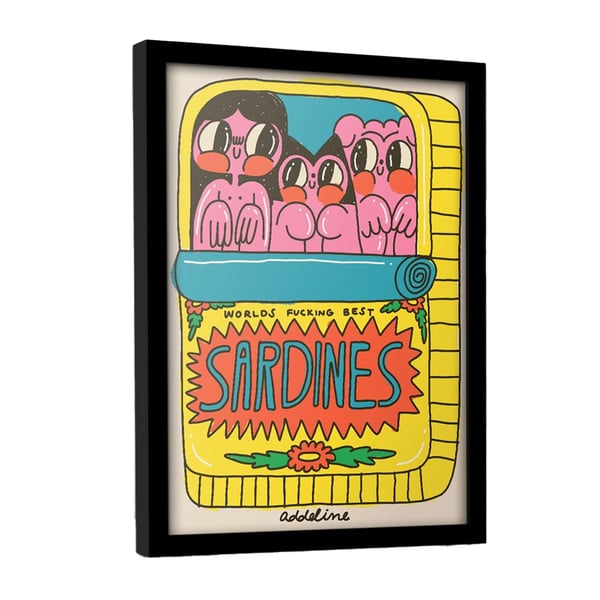 Burger Babie Sardines Framed Poster