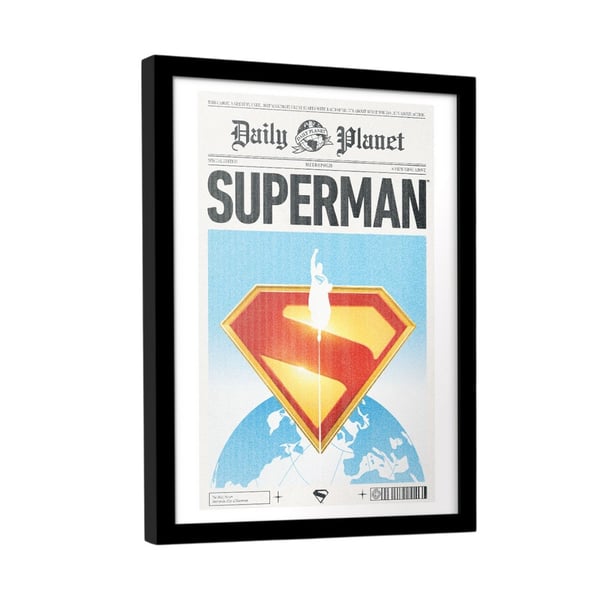 Teräsmies Daily Planet kehystetty juliste
