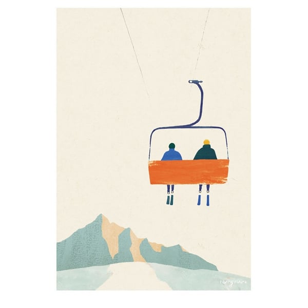Henry Rivers Ski Day Paper Print