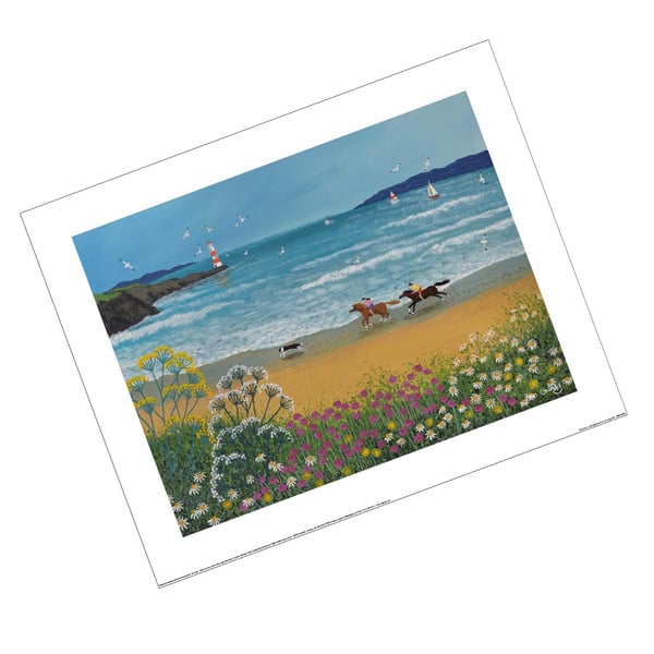 Jo Grundy The Race To The Lighthouse Print