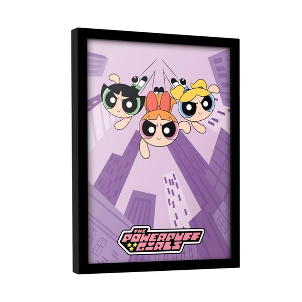 Powerpuff Girls violetti kehystetty juliste
