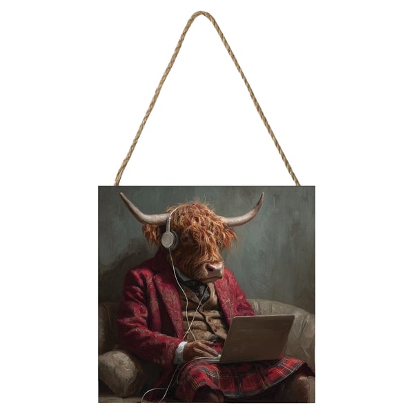 Pyramid International Highland Blogger Highland Cow Plaque