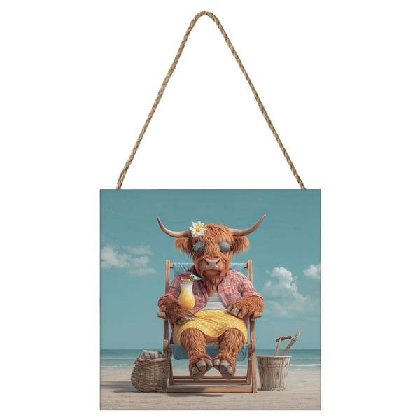 Pyramid International Highland Cocktail Highland Cow Plaque