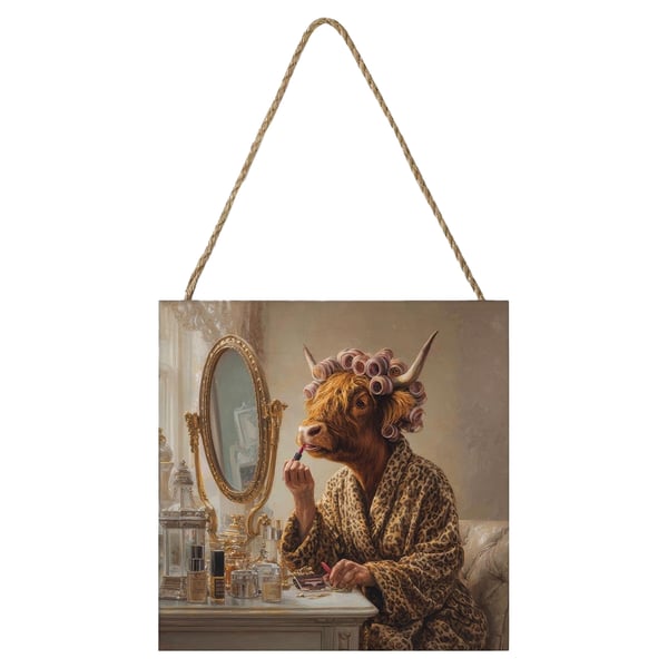 Pyramid International Cow´s Night Out Highland Cow Plaque