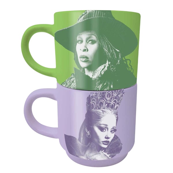 Wicked stapelbar Elphaba och Glinda-mugg (2-pack)