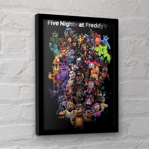 Five Nights At Freddys Indrammet plakat med collage