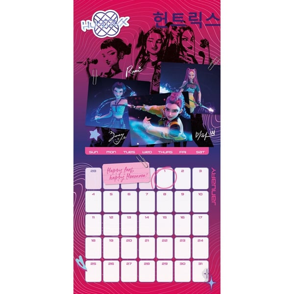 K-Pop Demonjägare 2026 Fyrkantig Kalender