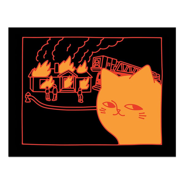 Obinsun Disaster Cat Framed Poster