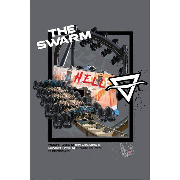 Alton Towers Resort The Swarm Maxi Paper Poster