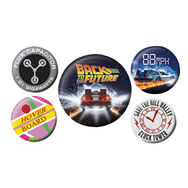 Back To The Future Delorean-badgesæt (pakke med 5 stk.) Back To The Future Delorean-badgesæt (pakke med 5 stk.)