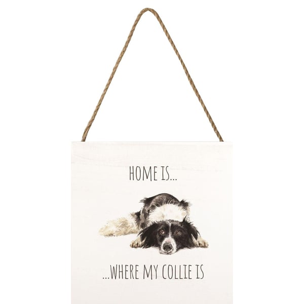 Louise Nisbet Border Collie-plakette i træ