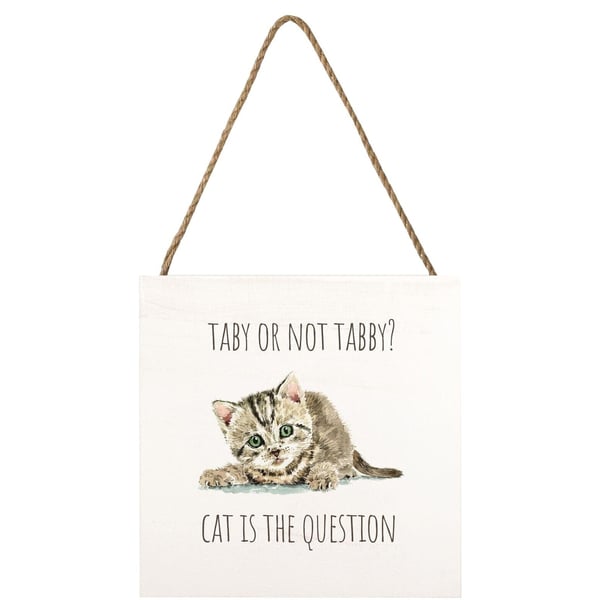 Louise Nisbet Wooden Tabby Cat Plaque
