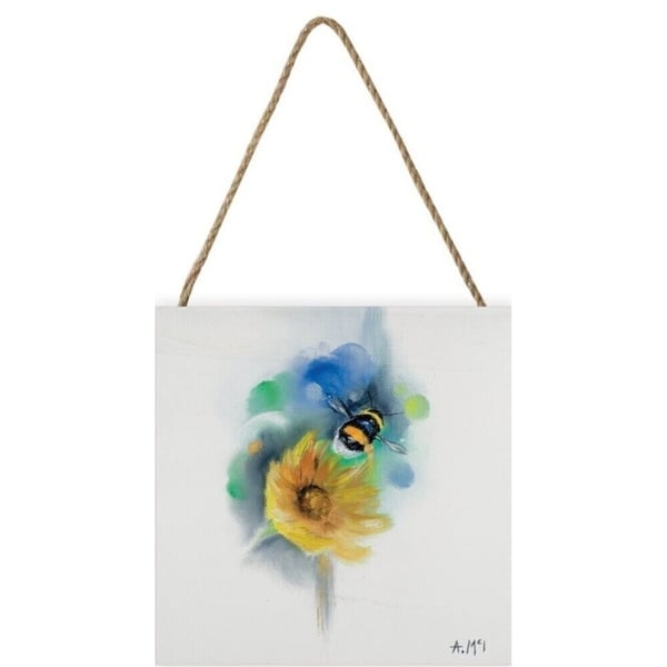 Alison Mcilkenny Wooden Bumblebee & Flower Plaque