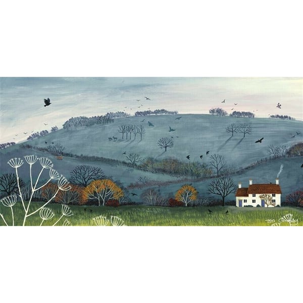 Jo Grundy Cottage By Misty Hill Poster