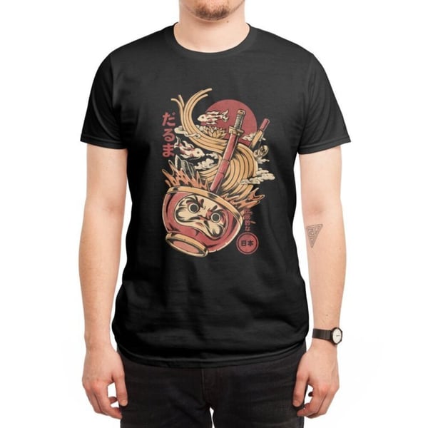 Ilustrata Unisex Aikuisten Daruma's Ramen T-paita