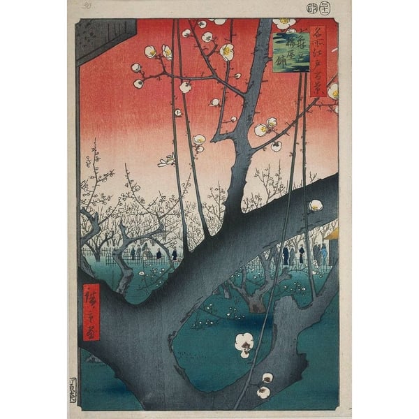 Hiroshige Plum Orchard Near Kameido Shrine Poster