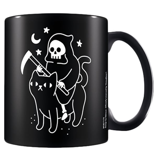 Obinsun Death Rides a Black Cat Mug