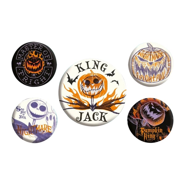 Nightmare Before Christmas Sæt med badge (pakke med 5) Nightmare Before Christmas Sæt med badge (pakke med 5)