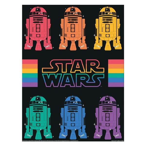 Star Wars R2-D2 Rainbow Framed Poster