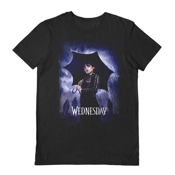 Wednesday Unisex T-shirt med paraply til voksne