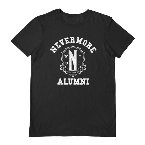 Wednesday Unisex Aikuisten Nevermore Alumni T-paita