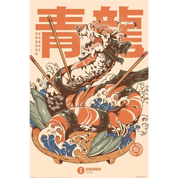 Ilustrata Dragon Sushi Maxi Poster