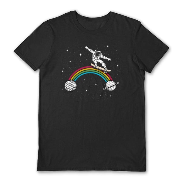 Spacey Gracey Unisex Aikuisten Avaruusrullalautailija T-paita