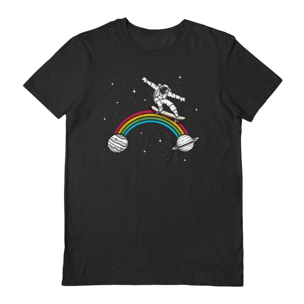Spacey Gracey Unisex Aikuisten Avaruusrullalautailija T-paita