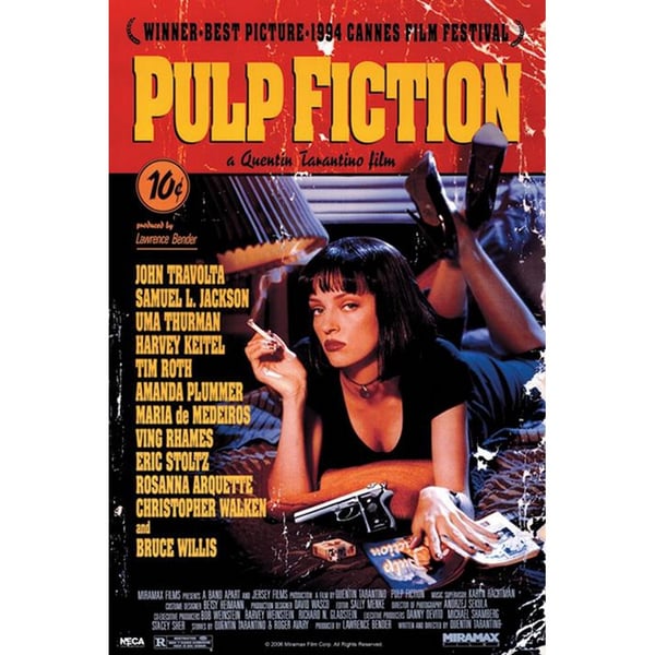 Pulp Fiction Uma On Bed Maxi Poster