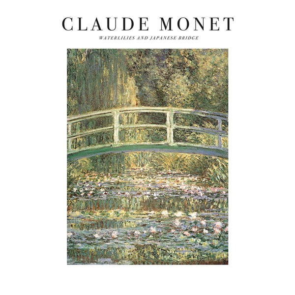 Claude Monet Vandliljer og japansk bro Print
